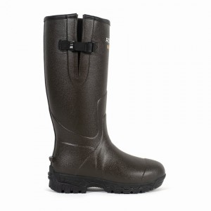 Men's Rockfish Walkabout Tall Side Adjustable 5mm Neoprene Insulated Wellington Boots Dark Brown | ZUS7777QW