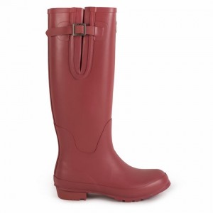 Women's Rockfish Everyday Tall Side Adjustable Wellington Boots Deep Red | IVY8274WH