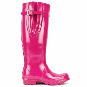 Women's Rockfish Everyday Tall Side Adjustable Wellington Boots Rose Red | PZV5332EB