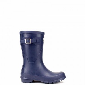 Women's Rockfish Three Quarter Short Wellington Boots Navy Blue | QME6586VB